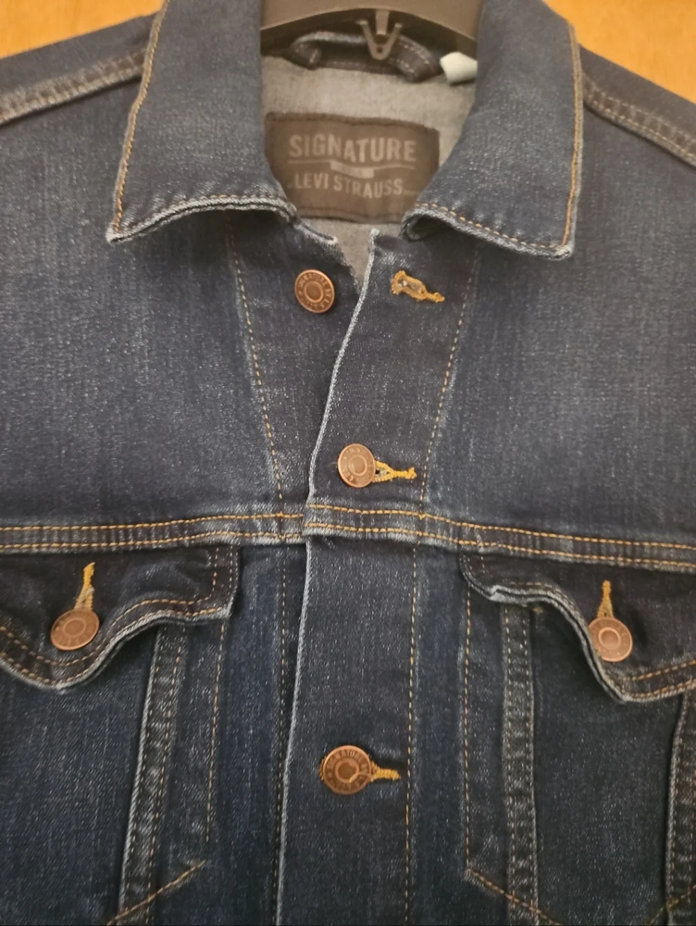 Levi Strauss Signature Gold Jean Jacket Womens Sz Small Blue Denim Classic Fit - Picture 2 of 15